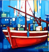 Salman Farooqi, 10 x 10 Inch, Acrylic on Canvas, Seascape Painting-AC-SF-155